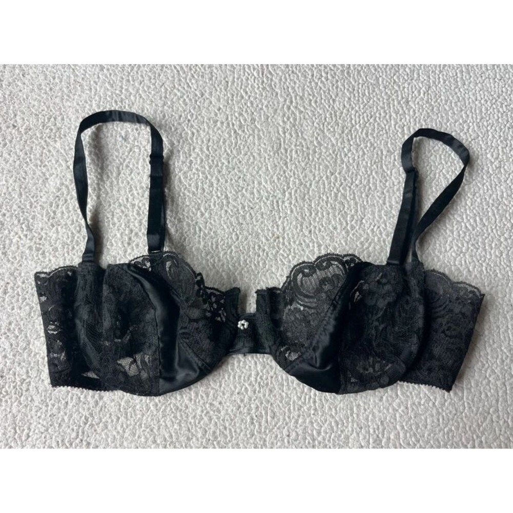 Vintage Christian Dior Black Lace Bralette Dainty Feminine 36C